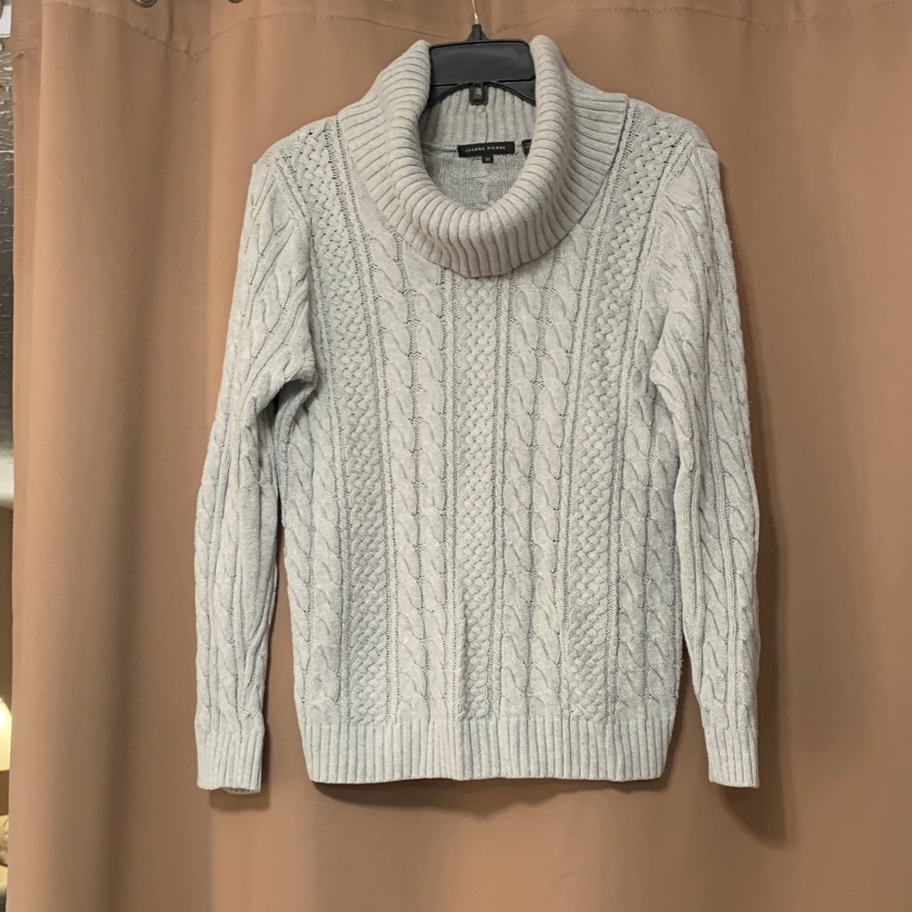 Jeanne Pierre Light Gray Cotton Sweater